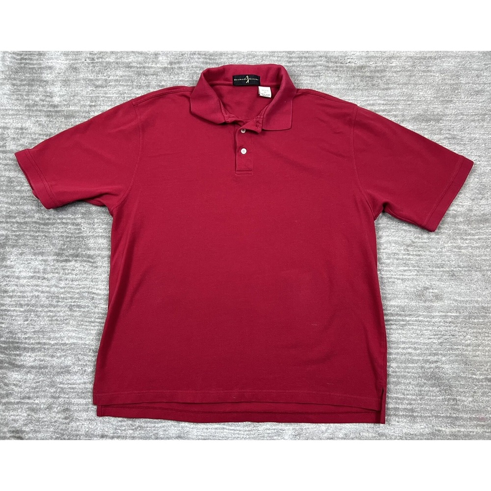 Bermuda Greens Polo Shirt Mens XL Red Short Sleeve Pique Cotton Golf Classic